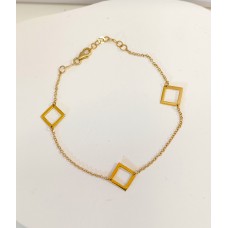 Βραχιόλι Σε Κίτρινο Χρυσό 14Κ Με Ρόμβους (BR113)